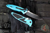 Microtech Socom Elite- Manual Folder- Single Edge- Turquoise Handle- Two-tone Black Blade 160-1 TQ