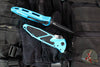 Microtech Socom Elite- Manual Folder- Single Edge- Turquoise Handle- Two-tone Black Blade 160-1 TQ