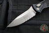 Microtech Socom Elite Auto (OTS)- Single Edge- Black Handle- Apocalyptic Part Serrated Blade 160A-11 AP