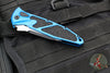 Microtech Socom Elite- Auto (OTS)- Single Edge- Blue Handle- Black Blade 160A-1 BL