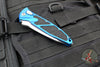 Microtech Socom Elite- OTS Auto Knife- Tanto Edge- Blue Handle- Stonewash Blade 161A-10 BL