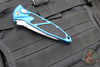 Microtech Socom Elite OTS Knife- Tanto Edge- Blue Handle- Stonewash Full Serrated Blade 161A-12 BL