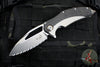 Microtech Matrix- Titanium And Carbon Fiber Handle- Bead Blast Finished Full Serrated Blade- Bronze Titanium Pivot Collar 165C-9 CFTI
