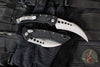 Microtech Hawk Karambit- Out The Side (OTS) Auto- Black Handle- Apocalyptic Blade 166-10 AP