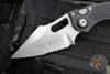 Microtech Stitch- OTS Auto Knife- Black Handle- Apocalyptic Part Serrated Blade 169-11 AP