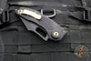 06/2017 SN032 Original Run Microtech Stitch OTS Auto Knife- Black Handle- Black DLC Blade- Bronze Hardware 169-1 DLC