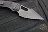 Microtech Stitch OTS Auto Knife- Shadow Edition- Black Handle- Black DLC Sterile Full Serrated Blade- Deep Etched Clip Logo 169-3 DLCTSH