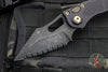 06/2017 Original Run Microtech Stitch OTS Auto Knife- Black Handle- Black DLC Full Serrated Blade- Bronze Hardware 169-3 DLC