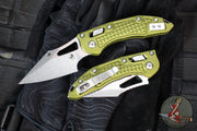 Microtech Stitch RAM LOK Knife- MINI- OD Green Finished Frag Pattern Aluminum Handle- Stonewash Blade 169MRL-10 FROD