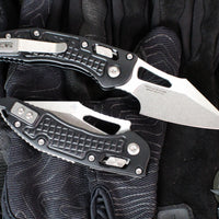 Microtech Stitch RAM LOK Knife- MINI- Black Frag Pattern Aluminum Handle- Stonewash Blade 169MRL-10 FR