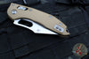 Microtech Stitch RAM LOK Knife- Tan Fluted G-10 Handle- Stonewash Plain Edge Blade 169RL-10 FLGTTA