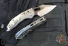 Marfione Select Stitch RAM LOK Knife- Smooth Stonewash Titanium Handle- Stonewash Blade- Blue Backstrap 169RL-10 MS2