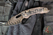 Marfione Select Stitch RAM LOK Knife- Live Wire Carbon Fiber Handle- Baker Forge CopperMai Elite Damascus Blade- Bronze Backstrap 169RL-16 MS2