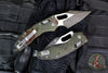 Microtech Stitch RAM LOK Knife- Outbreak Finished Fluted Aluminum Handle- Black Part Serrated Blade 169RL-2 FLOBS