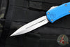 Microtech Hera II OTF Knife- MINI- Double Edge- 30th Anniversary- Blue Handle- Stonewash Blade 1702M-10 BL 30