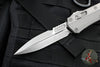 Microtech Glykon OTF Knife- Bayonet Edge- Natural Clear Finished Handle With Bead Blast Titanium Accents and Hardware- Apocalyptic Plain Edge Blade 184-10 APNC