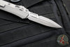 Microtech Glykon OTF Knife- Bayonet Edge- Natural Clear Finished Handle With Bead Blast Titanium Accents and Hardware- Apocalyptic Plain Edge Blade 184-10 APNC