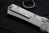 Microtech Glykon OTF Knife- Bayonet Edge- Natural Clear Finished Handle With Bead Blast Titanium Accents and Hardware- Apocalyptic Plain Edge Blade 184-10 APNC