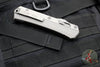 Microtech Glykon OTF Knife- Bayonet Edge- Natural Clear Finished Handle With Bead Blast Titanium Accents and Hardware- Apocalyptic Plain Edge Blade 184-10 APNC