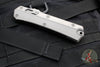 Microtech Glykon OTF Knife- Bayonet Edge- Natural Clear Finished Handle With Bead Blast Titanium Accents and Hardware- Apocalyptic Plain Edge Blade 184-10 APNC