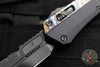 Microtech Glykon OTF Knife- Bayonet Edge- Black Handle With Tony Marfione Hand Flamed Titanium Accents and DLC Hardware- Black DLC Finished Serrated Upper Blade 184-2 DLCFA