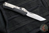 Microtech Glykon OTF Knife- Tanto Edge- Black Handle With Bead Blast Titanium Accents and Hardware- Stonewash Finished Blade 185-10