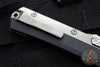 Microtech Glykon OTF Knife- Tanto Edge- Black Handle With Bead Blast Titanium Accents and Hardware- Stonewash Finished Blade 185-10