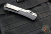 Microtech Glykon OTF Knife- Tanto Edge- Black Handle With Bead Blast Titanium Accents and Hardware- Stonewash Finished Blade 185-10