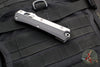 Microtech Glykon OTF Knife- Tanto Edge- Black Handle With Bead Blast Titanium Accents and Hardware- Stonewash Finished Blade 185-10