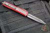 Microtech Makora- Double Edge- Red Handle- DLC Finished Bubble Inlay- Black DLC Blade And HW 206-1 DLCTRDBIS