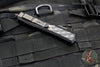 Microtech Makora- Shadow Edition- Tanto Edge- Black Handle- Black Metal Bubble Inlay- Black DLC Full Serrated Blade- Black DLC HW 207-3 DLCTBISH