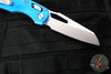 Microtech Knives- M.S.I. Ram-Lok Folder- Fluted Blue Aluminum Handle- Stonewash Plain Edge Blade 210-10 FLBL