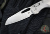 Marfione Select- M.S.I. Ram-Lok Folder- Smooth Stonewash Finished Titanium Handle- Stonewash Plain Edge Blade- Purple Backspacer 210-10 MS3