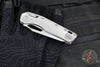 Marfione Select- M.S.I. Ram-Lok Folder- Smooth Stonewash Finished Titanium Handle- Stonewash Plain Edge Blade- Purple Backspacer 210-10 MS3