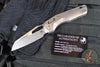 Marfione Select- M.S.I. Ram-Lok Folder- Smooth Stonewash Finished Titanium Handle- Stonewash Plain Edge Blade- Flamed Backspacer 210-10 MS4