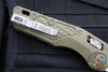 Microtech Knives- M.S.I. Ram-Lok Folder- "Lawnman" Series- Frag OD Green G-10 Handle- Stonewash Full Serrated Edge Blade 210-12 FRGTODLM