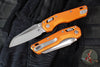 Microtech Knives- M.S.I. Ram-Lok Folder- MINI- Fluted Pattern Orange Finished Aluminum Handle- Apocalyptic Plain Edge Blade 210M-10 APFLOR