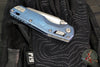 Microtech Knives- M.S.I. Ram-Lok Folder- MINI- Marfione Select- Smooth Antique Blue Finished Titanium Handle- Apocalyptic Plain Edge Blade 210M-10 APMS2
