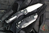 Microtech Knives- M.S.I. Ram-Lok Folder- MINI- Frag Pattern Black Finished Aluminum Handle- Stonewash Plain Edge Blade 210M-10 FR
