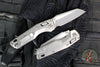 Microtech Knives- M.S.I. Ram-Lok Folder- MINI- Marfione Select- Stonewash Finished Smooth Titanium Handle- Stonewash Plain Edge Blade- Bronze Accent  210M-10 MS2