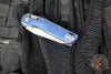 Microtech Knives- M.S.I. Ram-Lok Folder- MINI- Marfione Select- Fluted Antique Blue Finished Titanium Handle- Apocalyptic Full Serrated Edge Blade 210M-12 APFLMS2