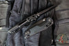 Microtech Knives- M.S.I. Ram-Lok Folder- MINI- Black Fluted Aluminum Handle- Black DLC Plain Edge Blade 210M-1 DLCTFLSH