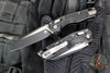 Microtech Knives- M.S.I. Ram-Lok Folder- MINI- Frag Pattern Black Finished Aluminum Handle- Black Plain Edge Blade 210M-1 FR