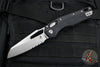 Microtech Knives- M.S.I. Ram-Lok Folder- Black Tri-Grip Injection Molded Handle- Stonewash Part Serrated Edge Blade 210T-11 PMBK