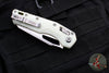 Microtech Knives- M.S.I. Ram-Lok Folder- White Tri-Grip Injection Molded Handle- Stonewash Part Serrated Edge Blade 210T-11 PMWH