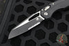 Microtech Knives- M.S.I. Ram-Lok Folder- Black Tri-Grip Injection Molded Handle- Black Part Serrated Edge Blade- Bead Blast Hardware 210T-2 PMBK