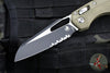Microtech Knives- M.S.I. Ram-Lok Folder- OD Green Tri-Grip Injection Molded Handle- Black Part Serrated Edge Blade- Bead Blast Hardware 210T-2 PMOD