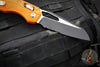 Microtech Knives- M.S.I. Ram-Lok Folder- Orange Tri-Grip Injection Molded Handle- Black Part Serrated Edge Blade- Bead Blast Hardware 210T-2 PMOR