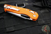 Microtech Knives- M.S.I. Ram-Lok Folder- Orange Tri-Grip Injection Molded Handle- Black Part Serrated Edge Blade- Bead Blast Hardware 210T-2 PMOR