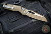 Microtech Knives- M.S.I. Ram-Lok Folder- Dark Earth Tri-Grip Injection Molded Handle- Cerakoted Dark Earth Full Serrated Edge Blade- Bead Blast Hardware 210T-3 PMCDE